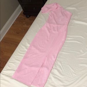 Pink one shoulder midi dress
